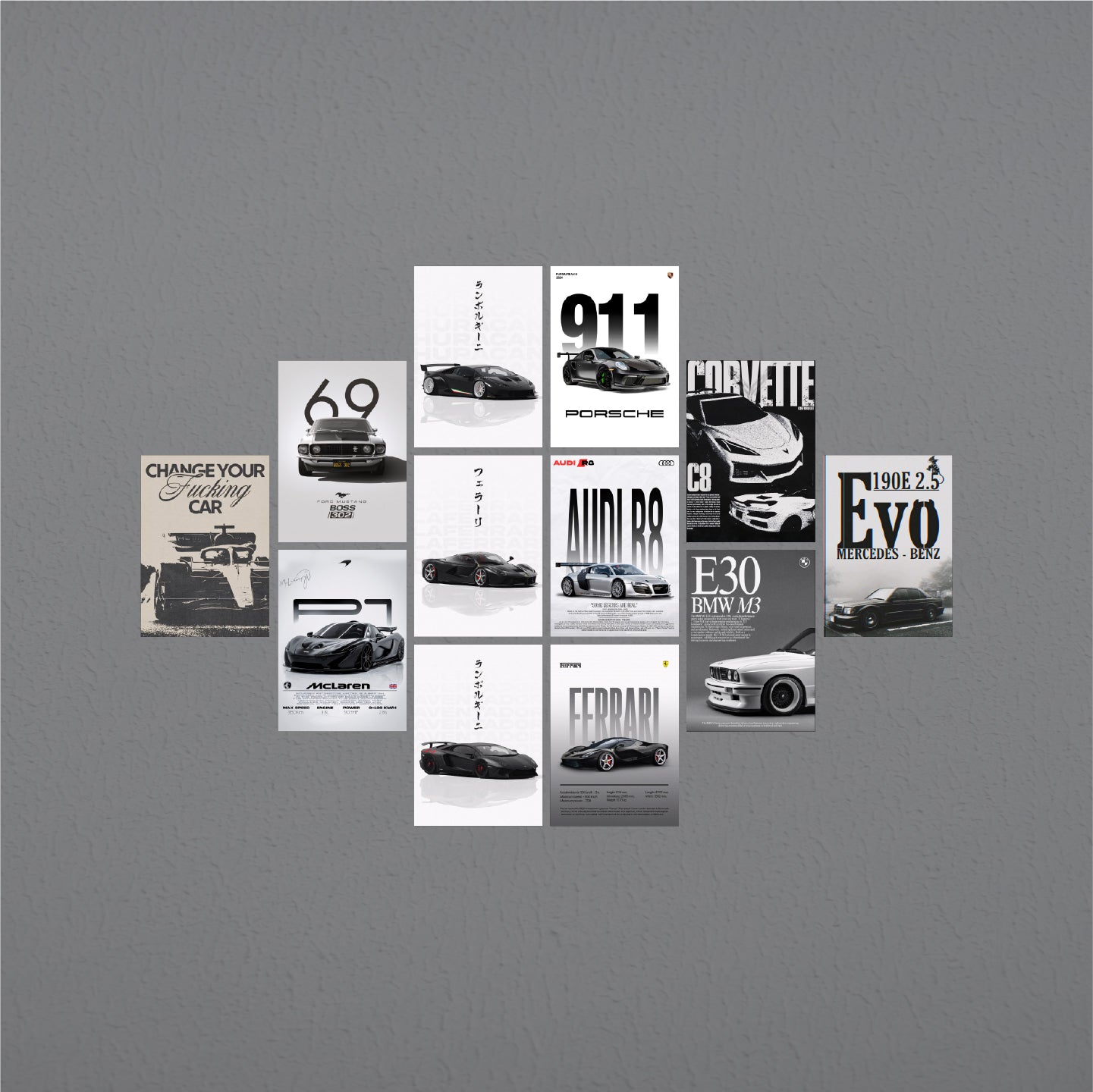 12 Set Car Posters #1