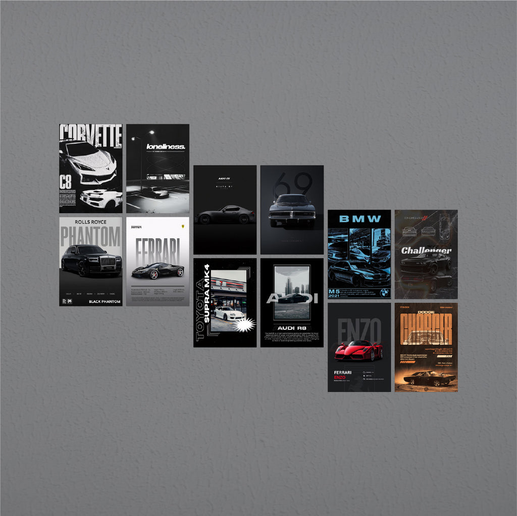 12 Set Car Posters #3