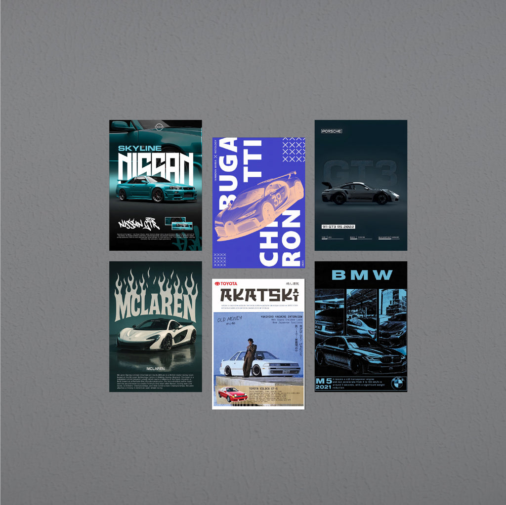 6 Set Car Posters #3