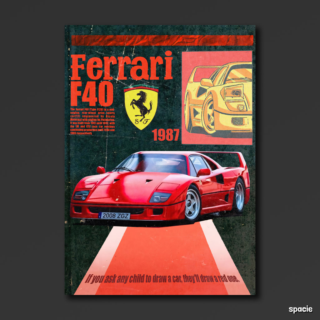 Ferrari F40 - Sport Car Poster