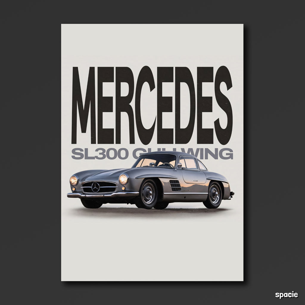 Mercedes Benz SL300 Gullwing - Classic Car Poster