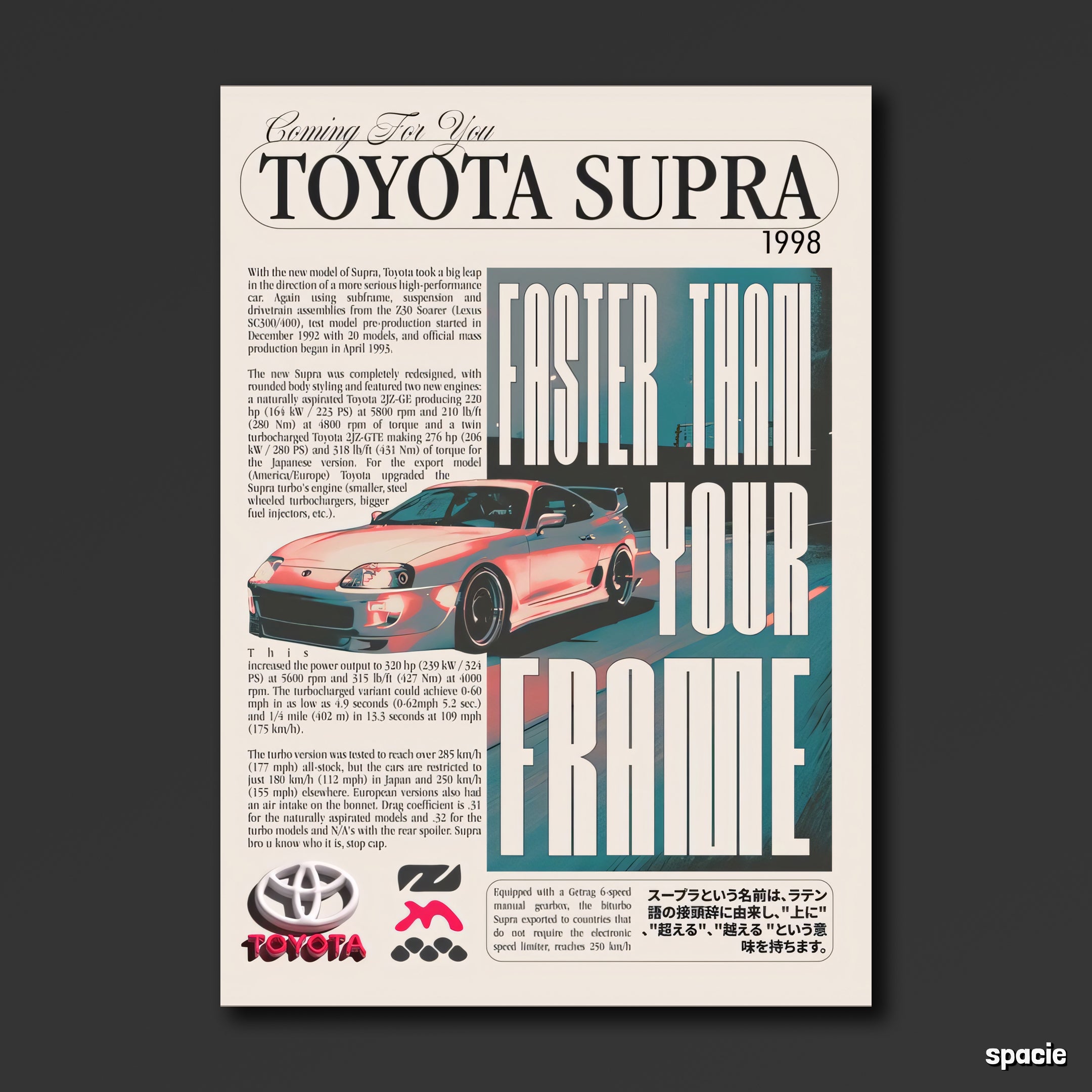 Toyota Supra - JDM Car Poster