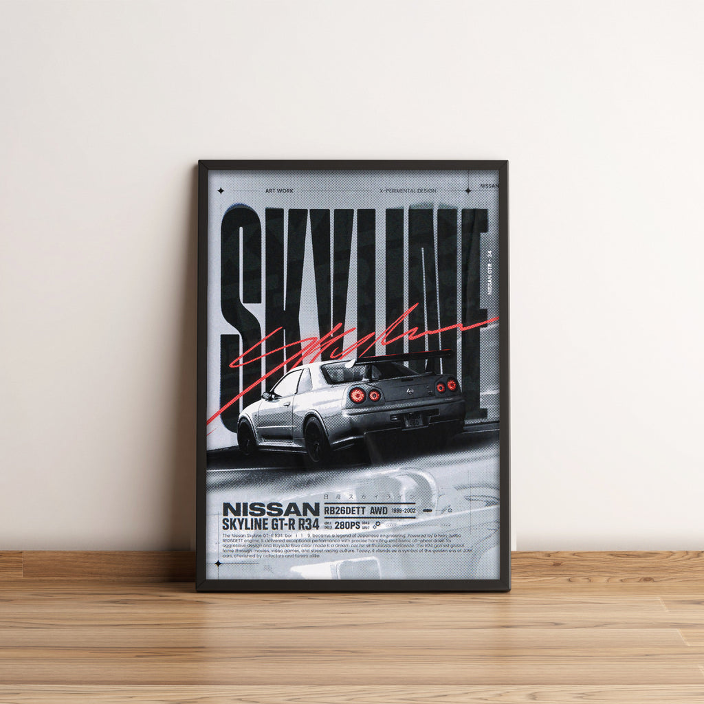 Nissan Skyline Gt-R R34 - Car Posters Collection