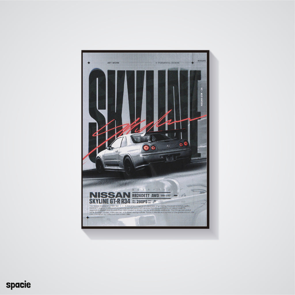 Nissan Skyline Gt-R R34 - Car Posters Collection