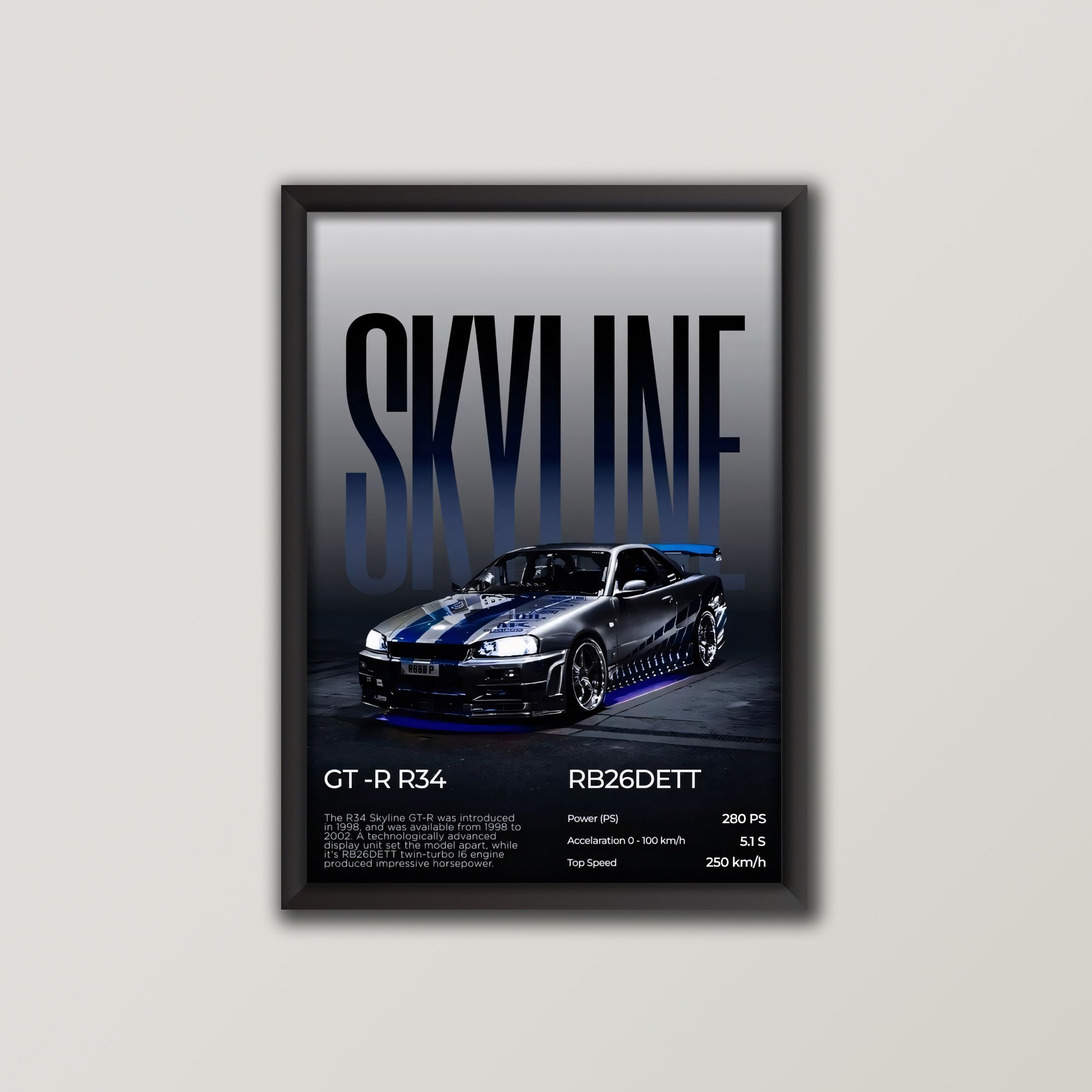 Nissan Skyline GT-R R34 Poster 01