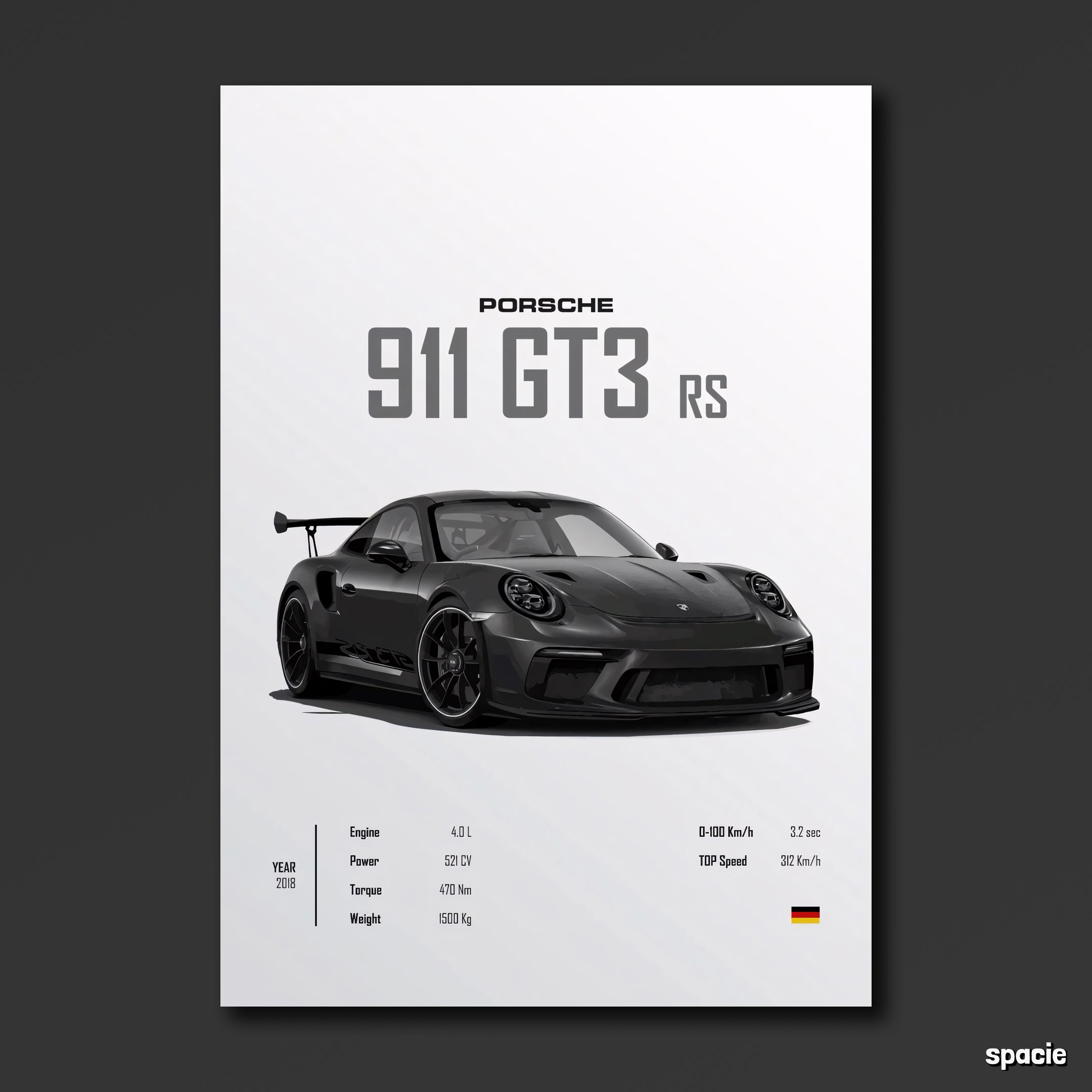 Porsche 911 GT3 rs - Sport Car Poster