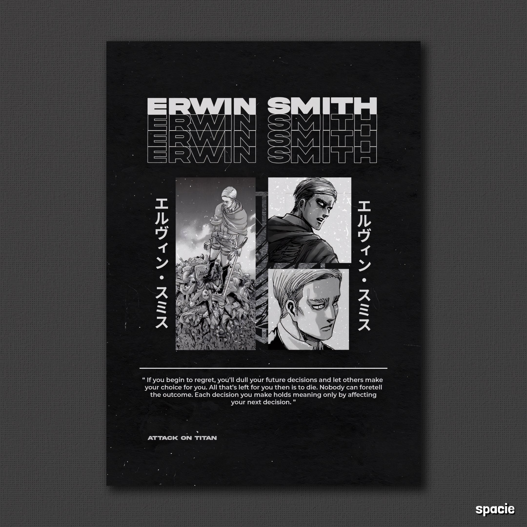 Erwin Smith - Attack On Titan - Anime Poster