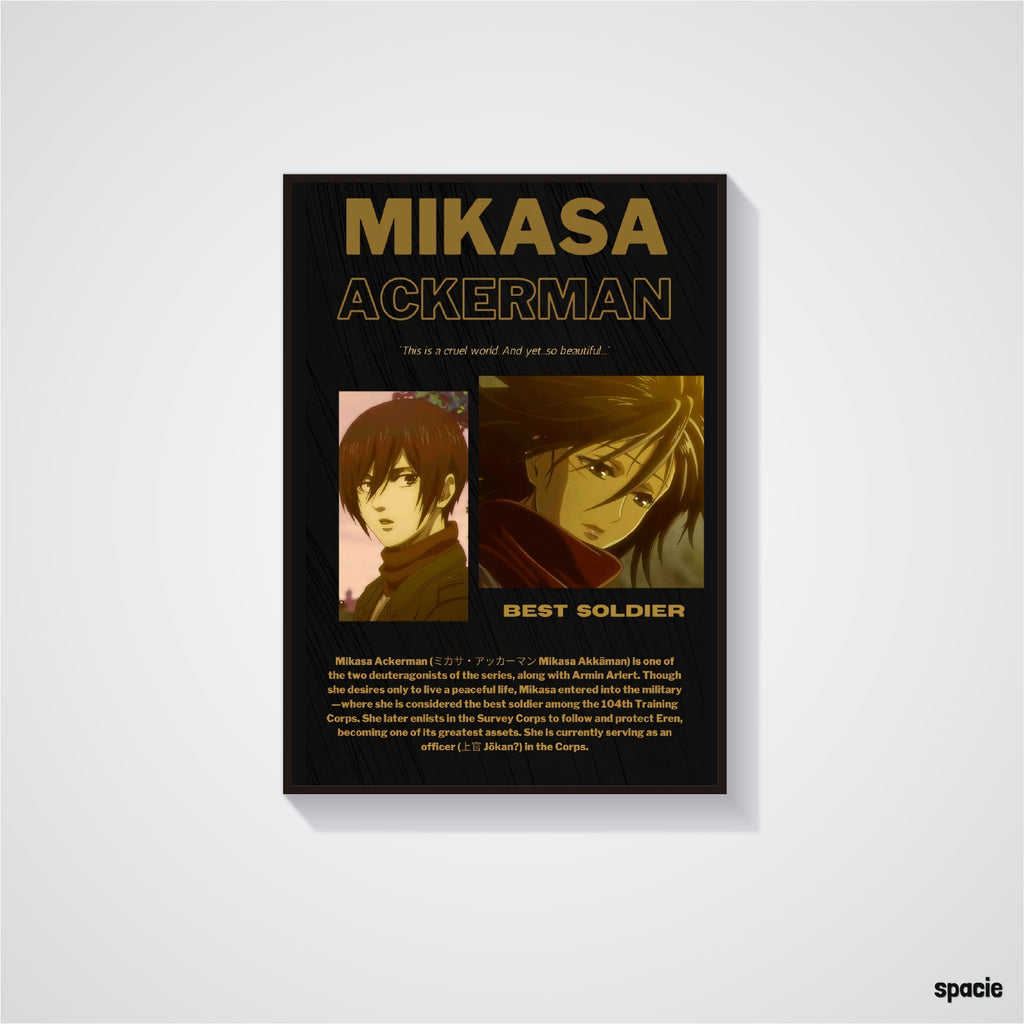 Mikasa Ackerman - Attack On Titan - Anime Poster