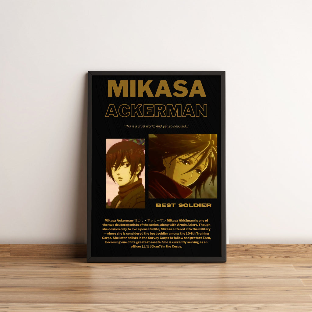 Mikasa Ackerman - Attack On Titan - Anime Poster