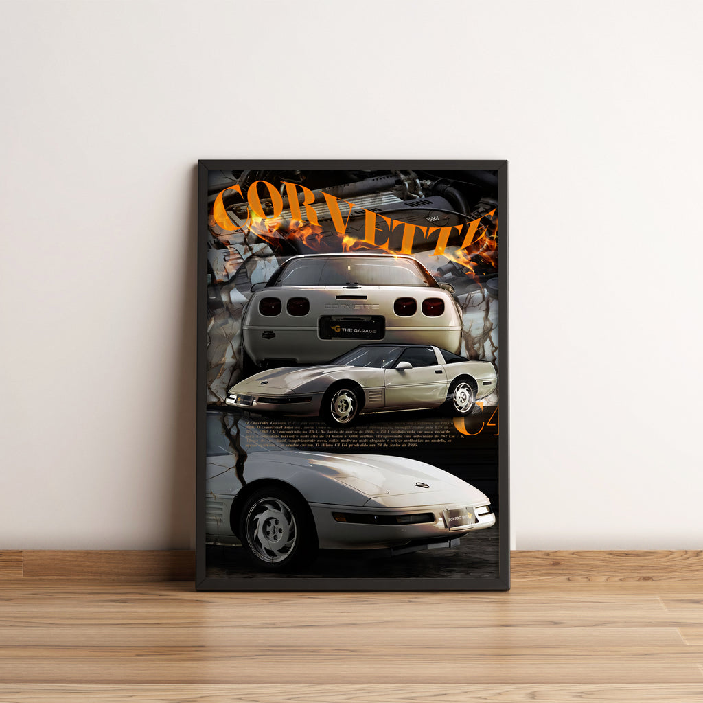 Chevrolet Corvette Stingray - Classic Car Poster: