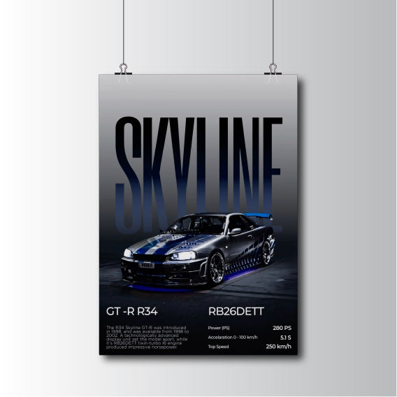 Nissan Skyline GT-R R34 Poster 01