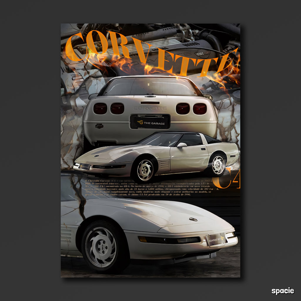 Chevrolet Corvette Stingray - Classic Car Poster: