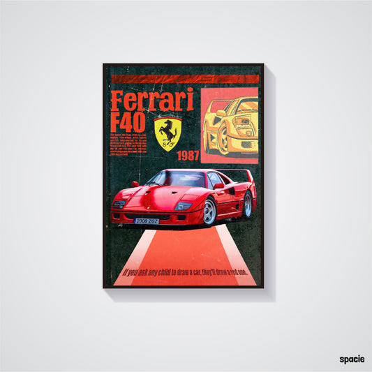 Ferrari F40 - Sport Car Poster