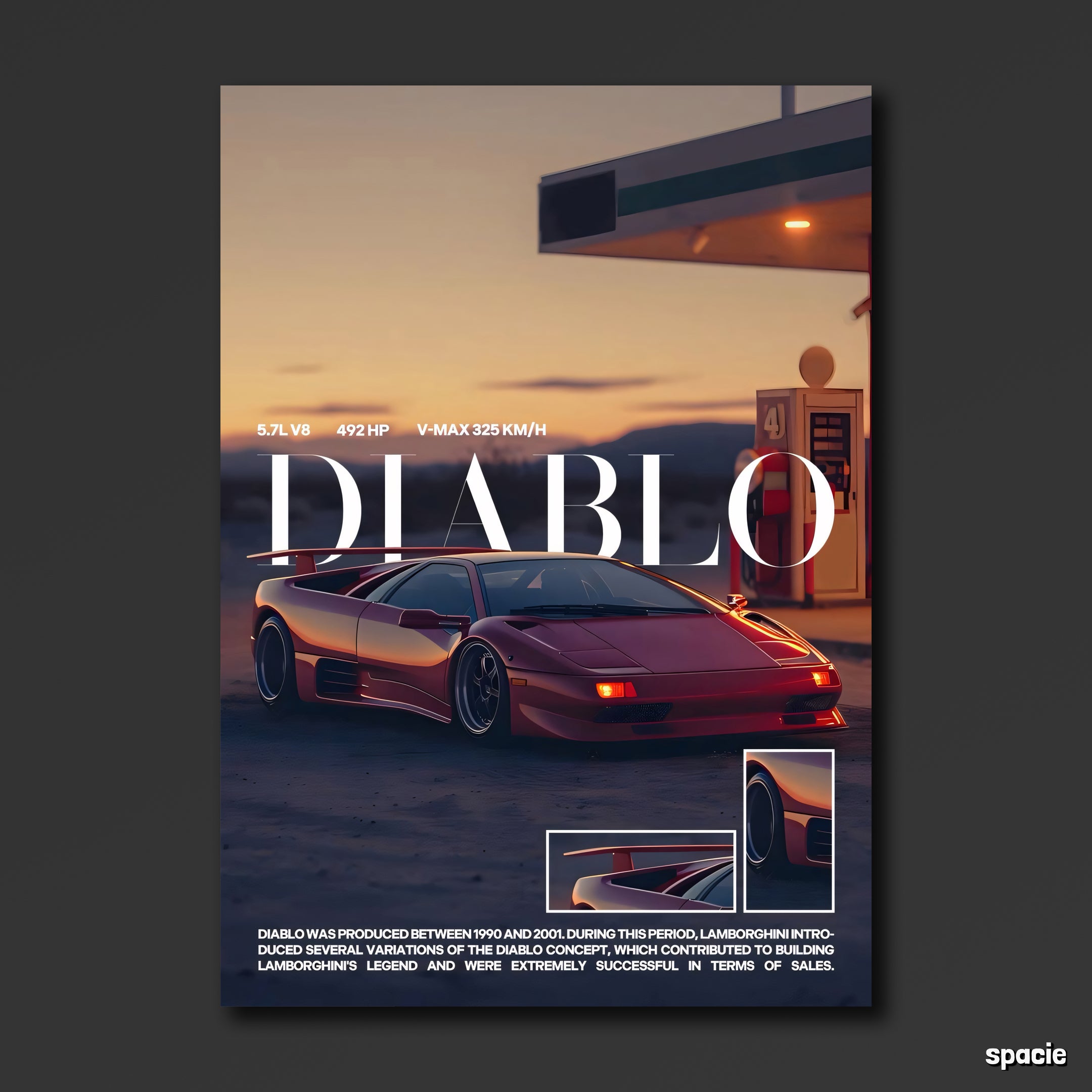Lamborghini Diablo - Supercar Poster