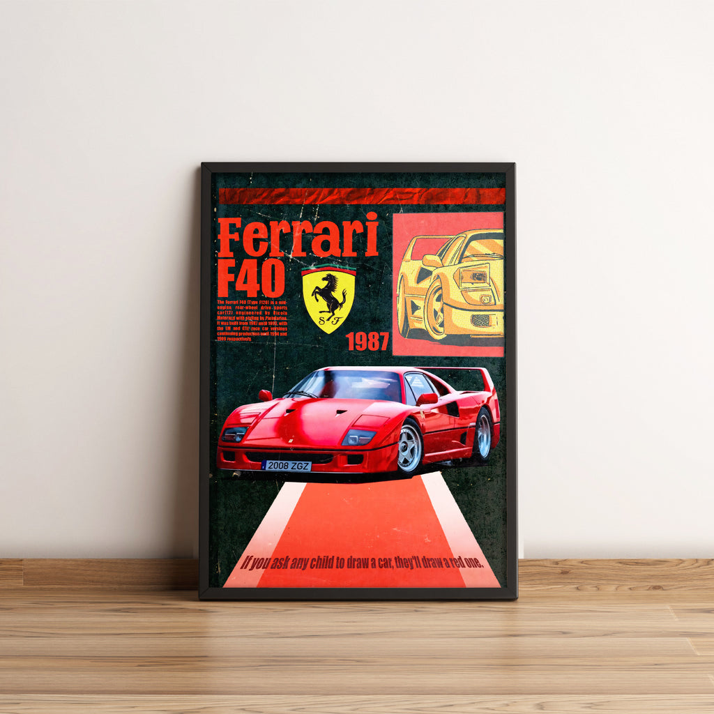Ferrari F40 - Sport Car Poster