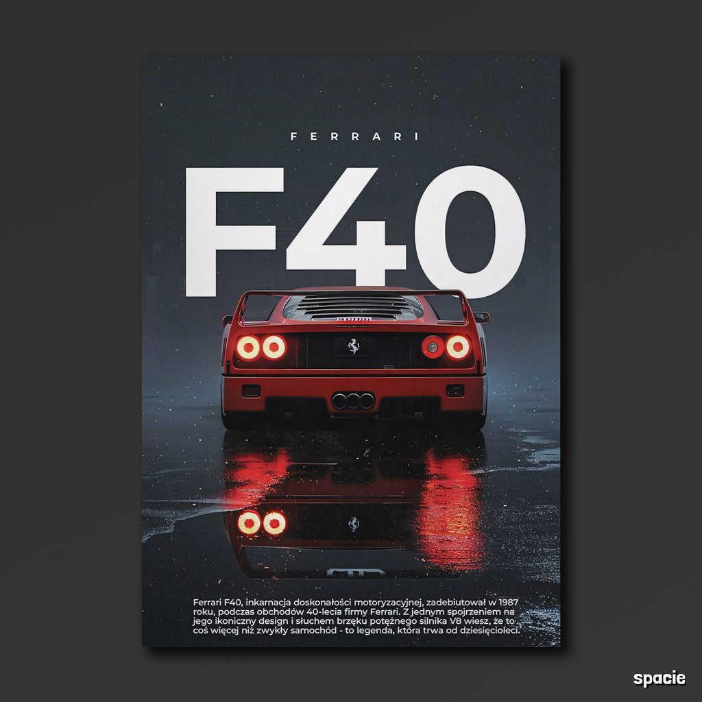 Ferrari F40 - Sport Car Poster